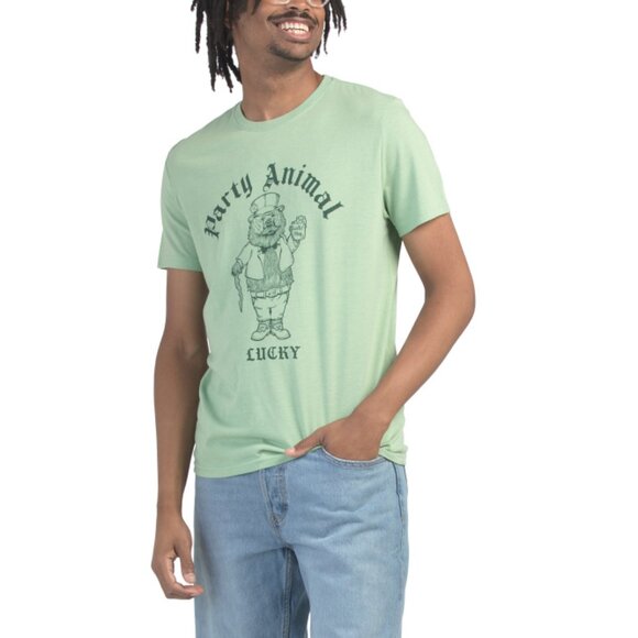 LUCKY BRAND Green Party Animal Tee - Picture 1 of 2